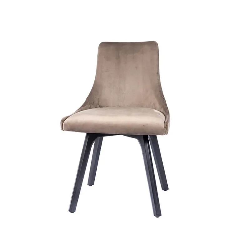 Lars Chaise cocooning en tissu et pieds en bois