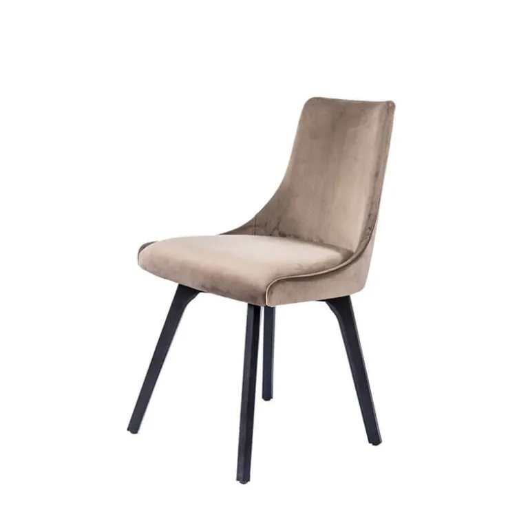 Lars Chaise cocooning en tissu et pieds en bois