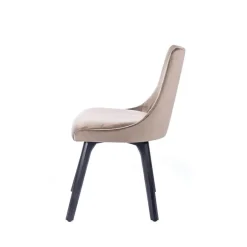Lars Chaise cocooning en tissu et pieds en bois