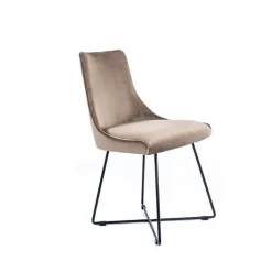 Lars Chaise design en tissu et pieds filaires en métal