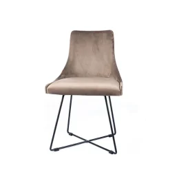 Lars Chaise design en tissu et pieds filaires en métal