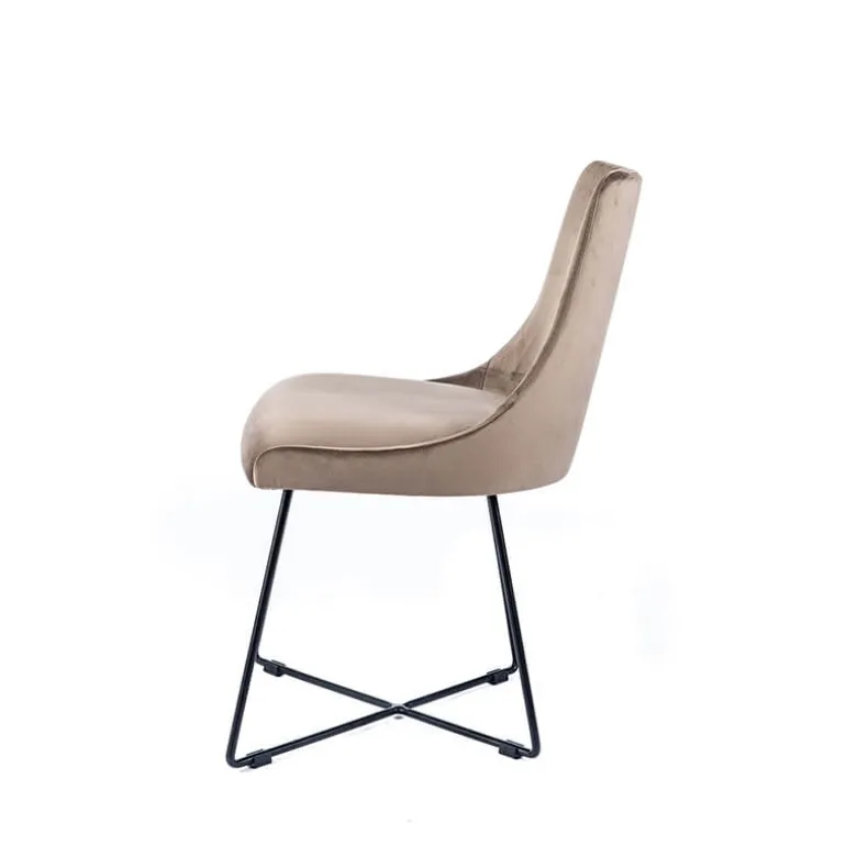 Lars Chaise design en tissu et pieds filaires en métal