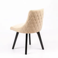 Lars diamant Chaise en tissu matelassé diamant et en bois massif
