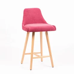 Lars diamant Tabouret snack matelassé en tissu et pieds en bois