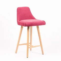 Lars diamant Tabouret snack matelassé en tissu et pieds en bois