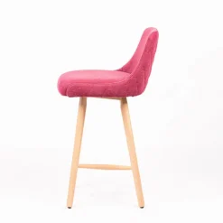 Lars diamant Tabouret snack matelassé en tissu et pieds en bois