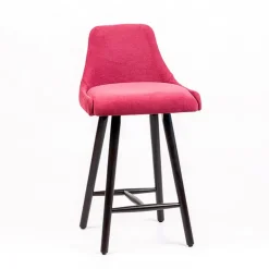 Lars diamant Tabouret snack matelassé en tissu et pieds en bois