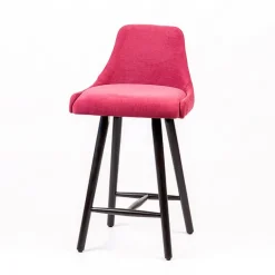 Lars diamant Tabouret snack matelassé en tissu et pieds en bois