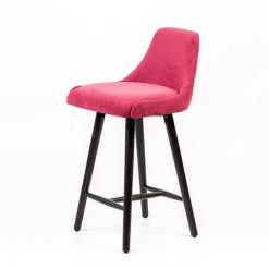 Lars diamant Tabouret snack matelassé en tissu et pieds en bois