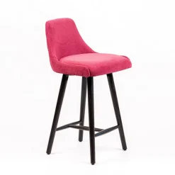 Lars diamant Tabouret snack matelassé en tissu et pieds en bois