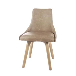 Lars line Chaise matelassée avec pieds en bois massif