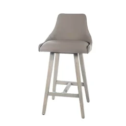 Lars Tabouret snack moderne avec dossier et pieds en bois
