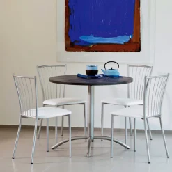 Laser Table ronde de cuisine en stratifié