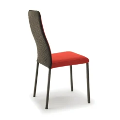 Laura Chaise de salle à manger italienne en tissu bicolore