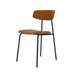 Lazio Chaise belge style rétro en simili avec pieds en métal