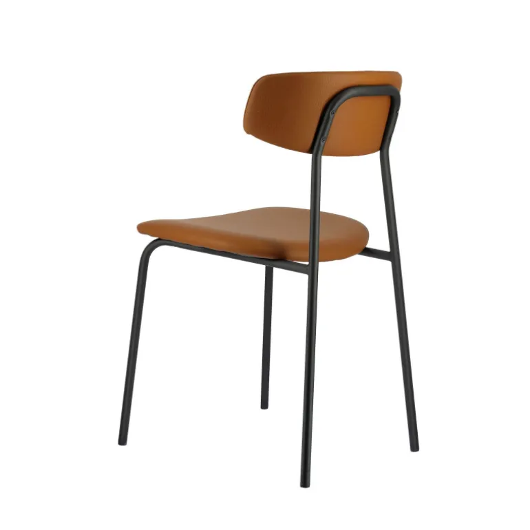 Lazio Chaise belge style rétro en simili avec pieds en métal