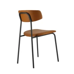 Lazio Chaise belge style rétro en simili avec pieds en métal