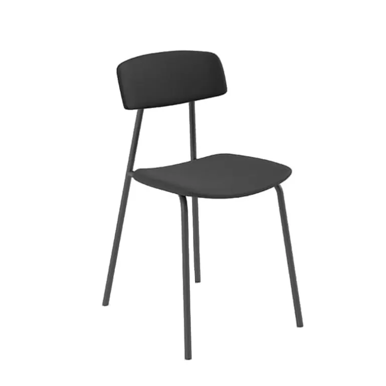 Lazio Chaise belge style rétro en simili avec pieds en métal