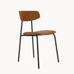 Lazio Chaise belge style rétro en simili avec pieds en métal