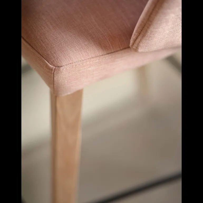 Lena Mobitec ® Tabouret snack en tissu avec accoudoirs et pieds en bois