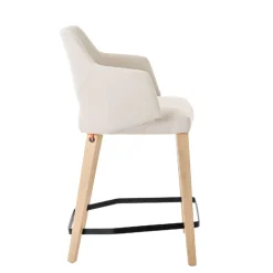 Lena Mobitec ® Tabouret snack en tissu avec accoudoirs et pieds en bois