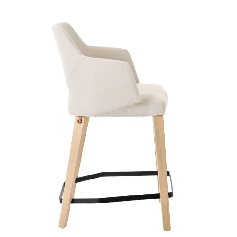 Lena Mobitec ® Tabouret snack en tissu avec accoudoirs et pieds en bois