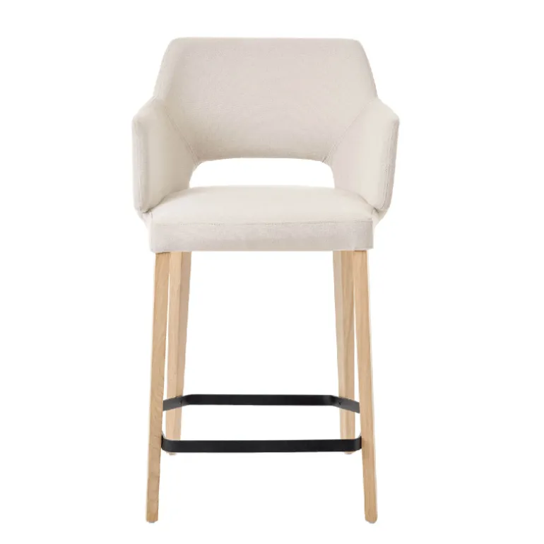 Lena Mobitec ® Tabouret snack en tissu avec accoudoirs et pieds en bois