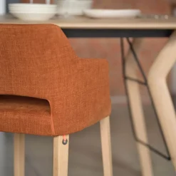 Lena Mobitec ® Tabouret snack en tissu avec accoudoirs et pieds en bois