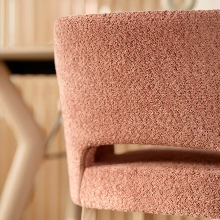 Lena Mobitec ® Tabouret snack en tissu avec accoudoirs et pieds en bois