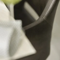 Lena Mobitec® Fauteuil scandinave bois et tissu avec dossier ajouré