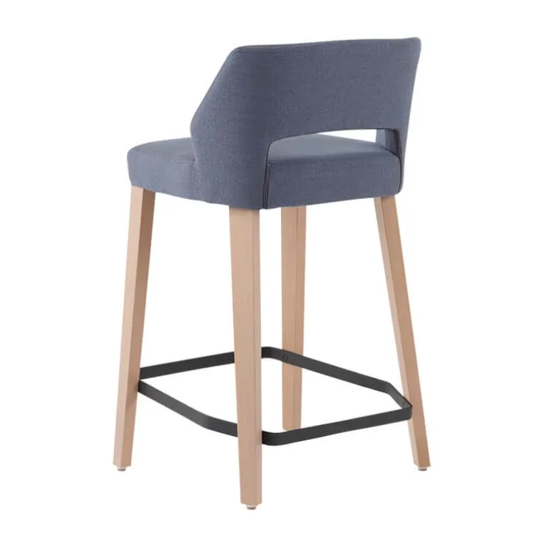 Lena Mobitec® Tabouret snack scandinave en tissu et bois avec dossier ajouré