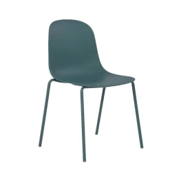 LilyChaise coque moderne empilable en polypropylène avec pieds en métal