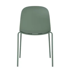 LilyChaise coque moderne empilable en polypropylène avec pieds en métal