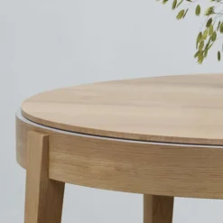 Liseré 355 Table ronde en bois massif avec allonges