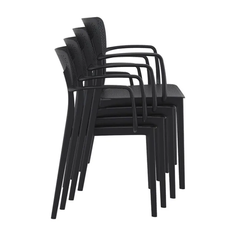 Loft Chaise de jardin micro perforée avec accoudoirs