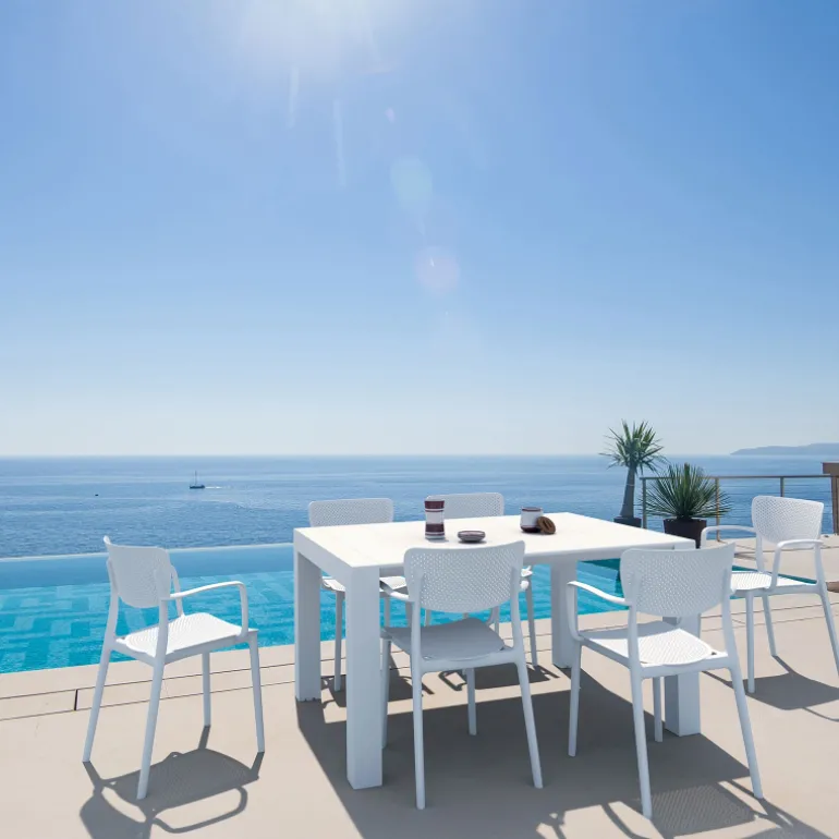 Loft Chaise de jardin micro perforée avec accoudoirs