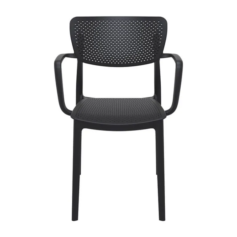 Loft Chaise de jardin micro perforée avec accoudoirs