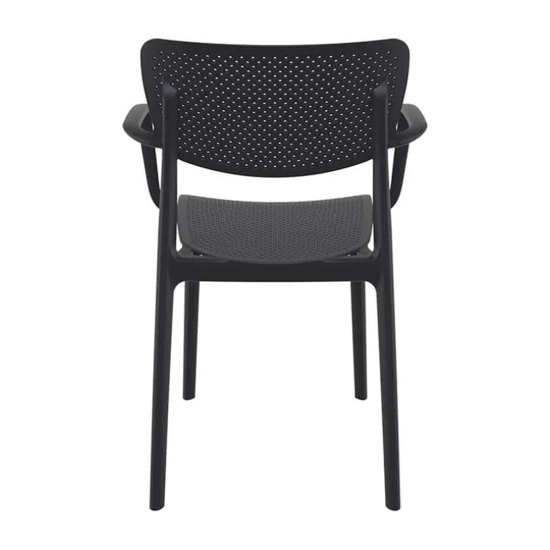 Loft Chaise de jardin micro perforée avec accoudoirs