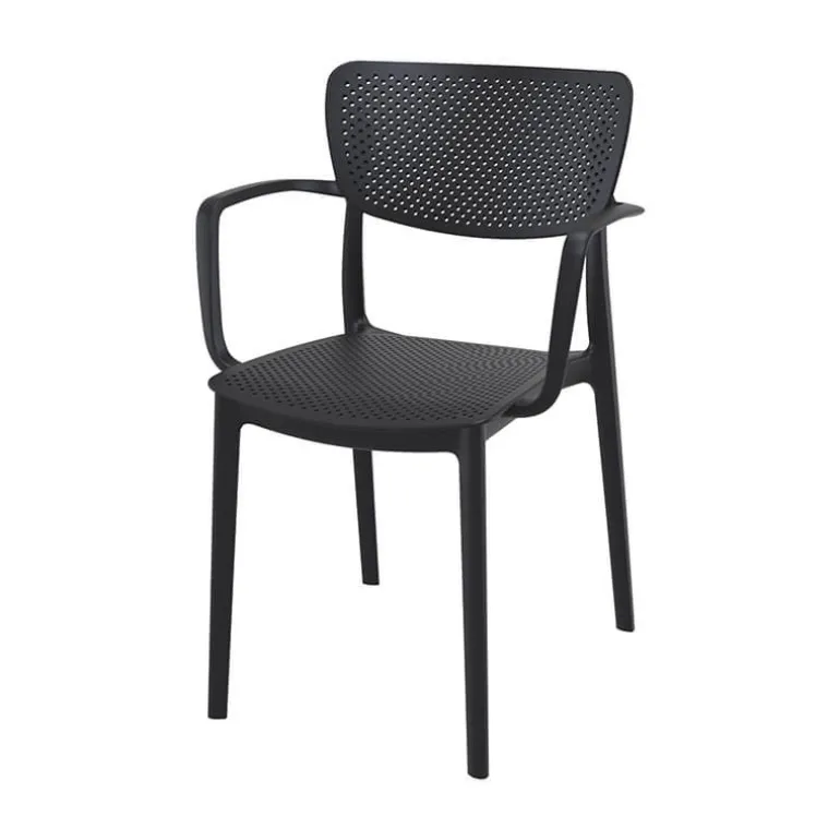 Loft Chaise de jardin micro perforée avec accoudoirs