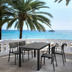 Loft Chaise de jardin micro perforée avec accoudoirs