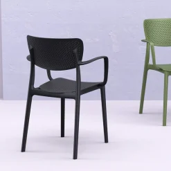 Loft Chaise moderne avec accoudoirs en polypropylène micro perforé