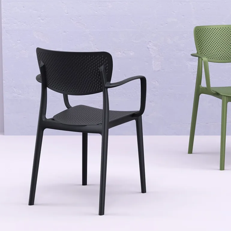 Loft Chaise moderne avec accoudoirs en polypropylène micro perforé