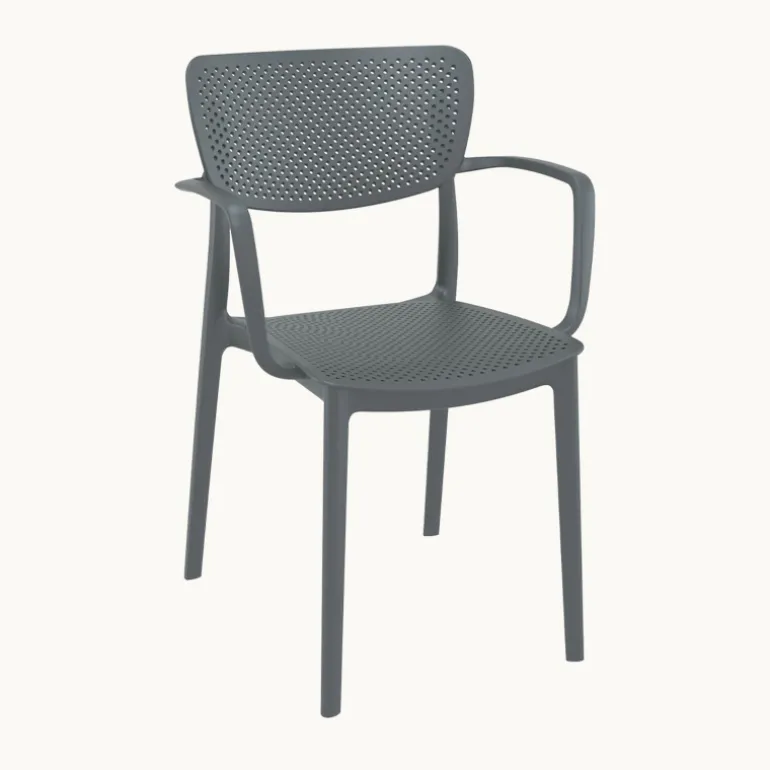 Loft Chaise moderne avec accoudoirs en polypropylène micro perforé