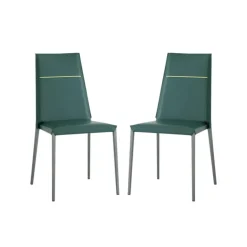 Lolas S Chaise en croûte de cuir fabrication italienne avec liseré