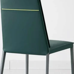 Lolas S Chaise en croûte de cuir fabrication italienne avec liseré