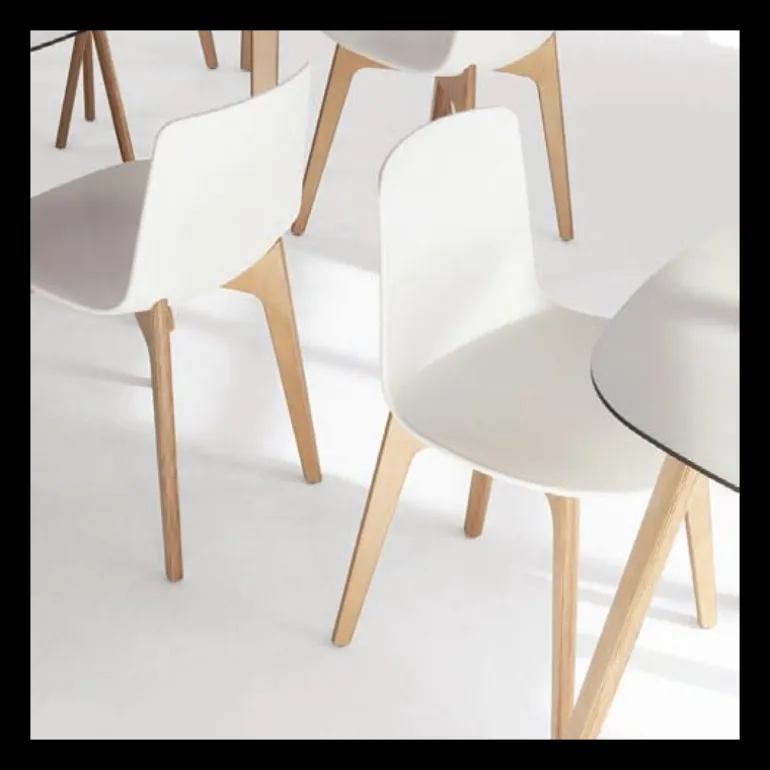 Lottus Enea® Chaise design en polypropylène et pieds bois