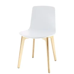 Lottus Enea® Chaise design en polypropylène et pieds bois