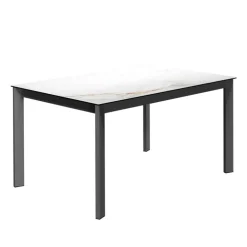 Lotus Table contemporaine en céramique avec pieds en métal