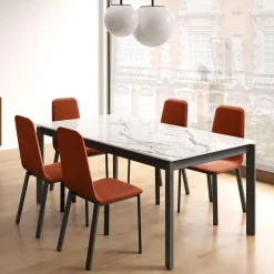 Lotus Table extensible en Dekton avec pieds en métal