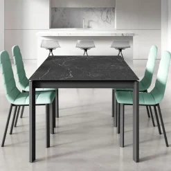 Lotus Table extensible en Dekton avec pieds en métal